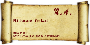Milosev Antal névjegykártya